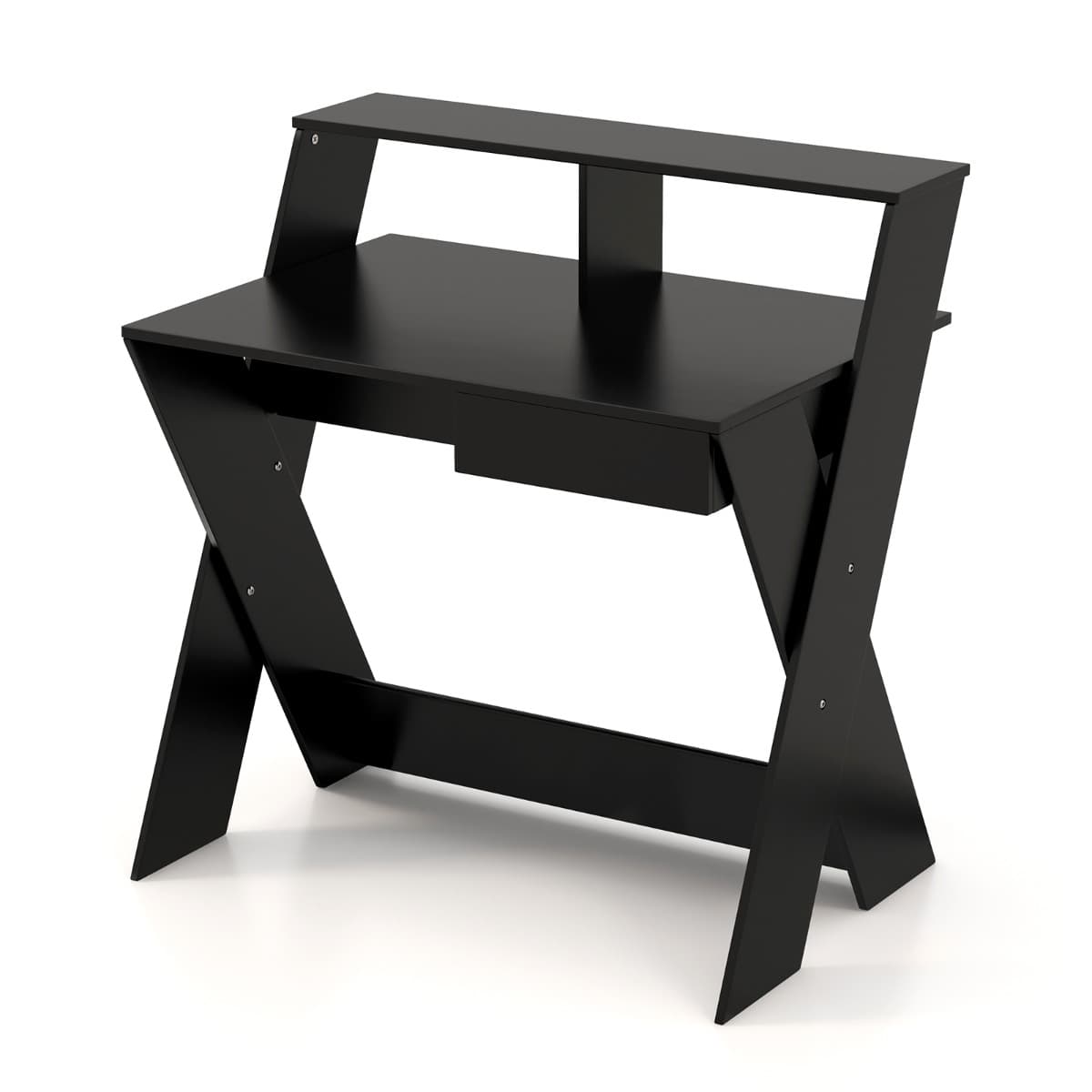 Bureau Informatique avec Rangement et Support d'Écran Repose-pieds pour Travailler Réviser Gaming No