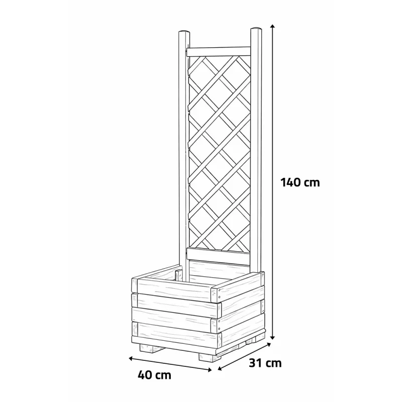 Lot de 2 Jardinières avec treillis en bois autoclave